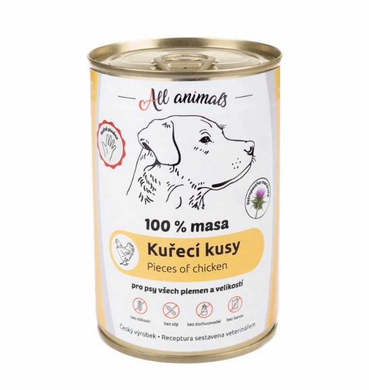 All Animals DOG kuracie ksky konzerva 400g