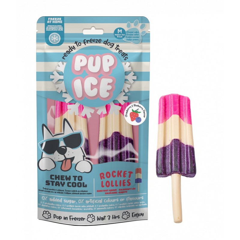 PUP ICE chladiaca pochka jahoda a uoriedka 2 ks 90g