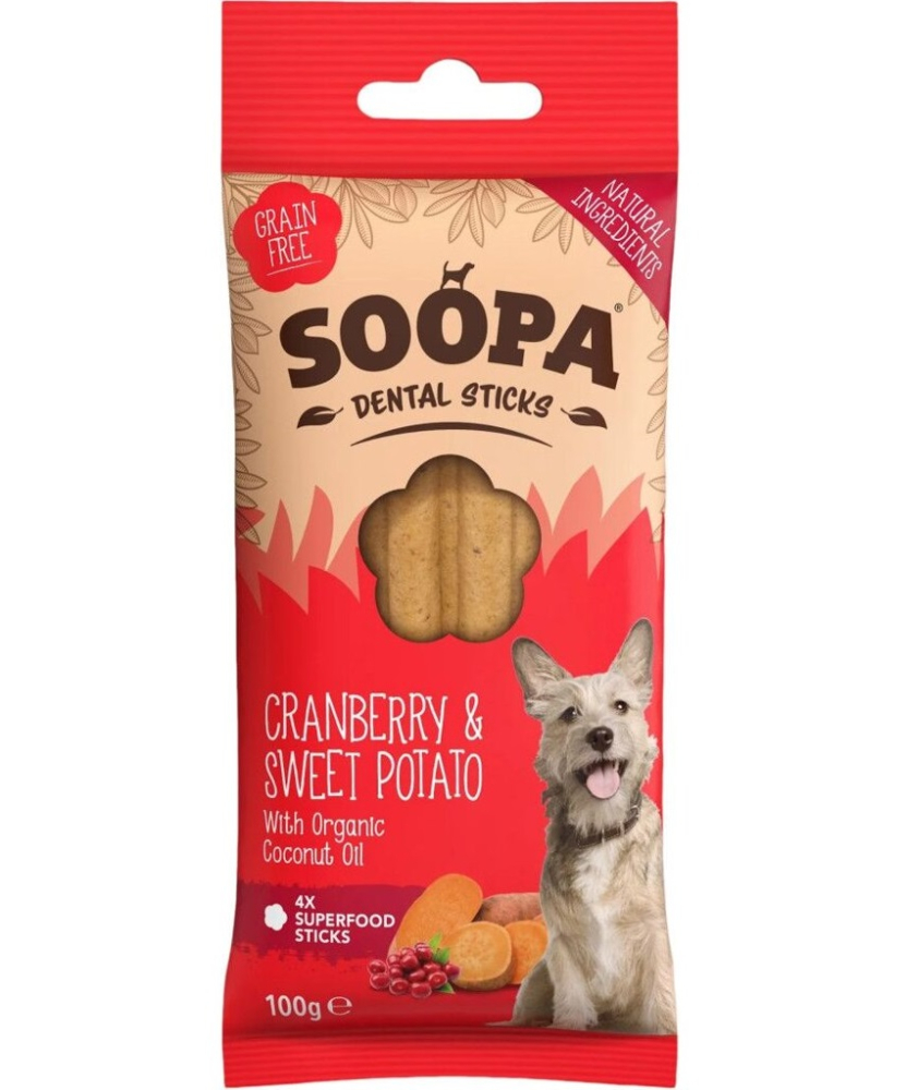 Soopa dentlne tyinky s brusnicami a battmi 100g