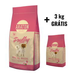 Araton dog adult poultry granule pre psov 15 kg + 3 kg ZDARMA